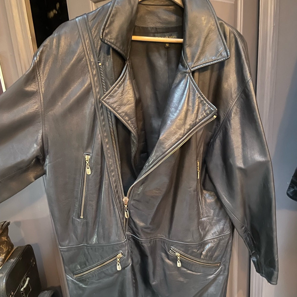 Vintage Donna Karen Leather Jacket plus belt